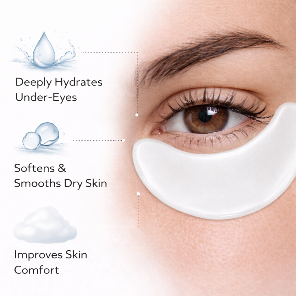 Hydrating and brightening milky white under eye patches for dull-looking eyes