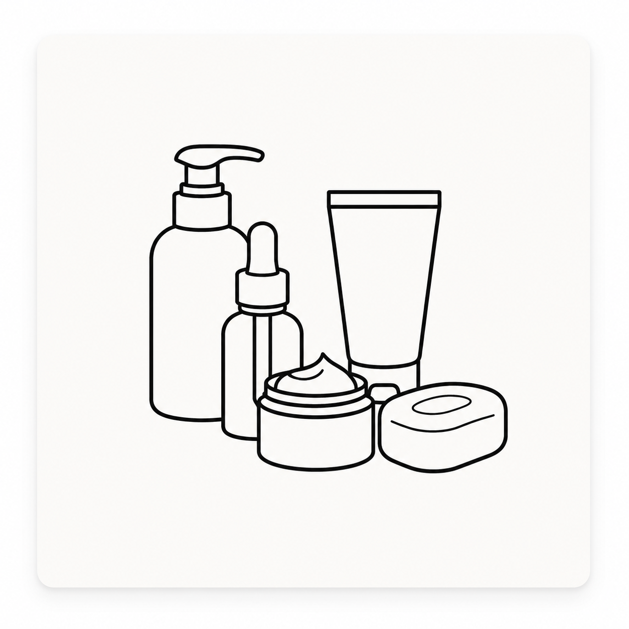 Multi-category private label skincare products including face care eye care and body care