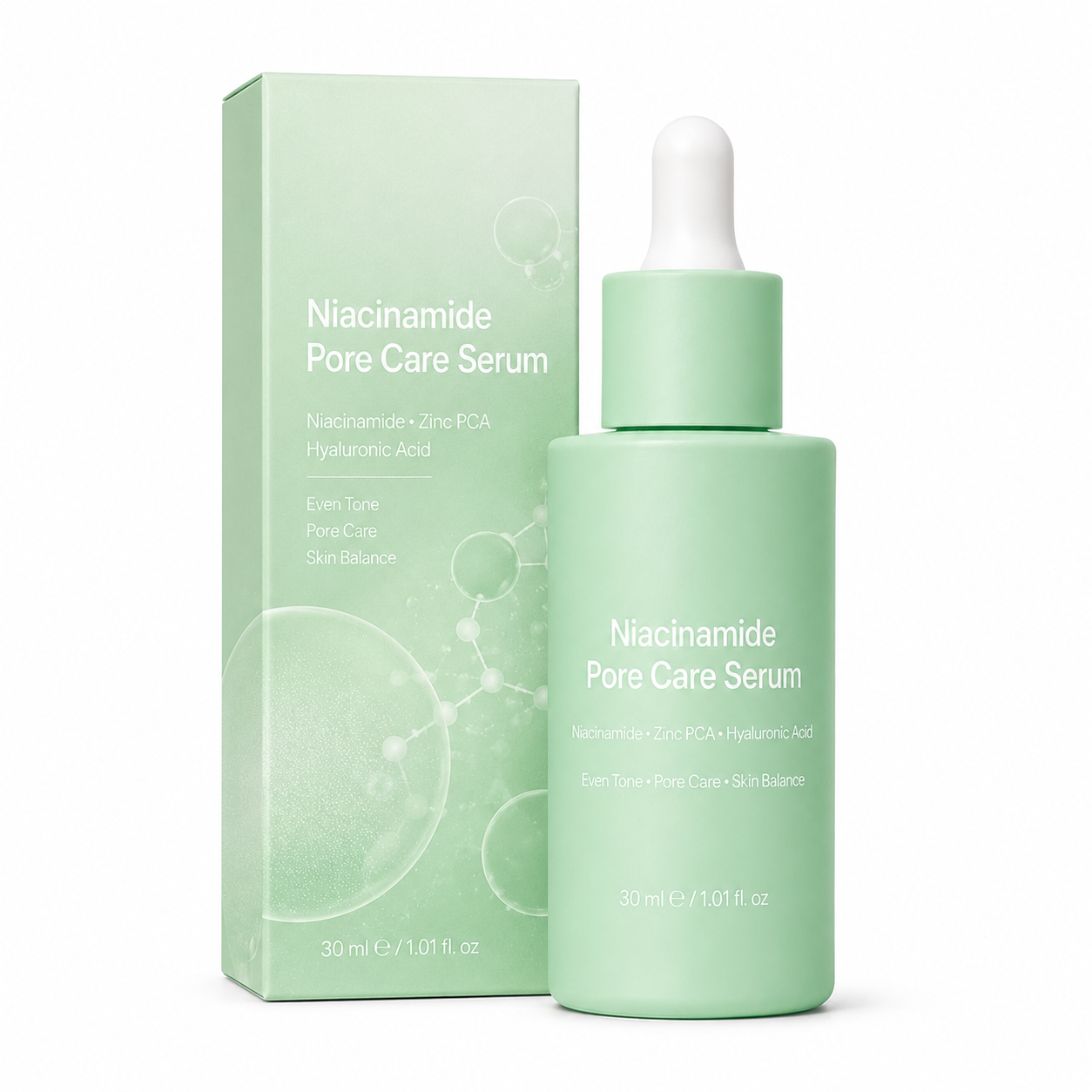 Niacinamide pore care serum paper box packaging