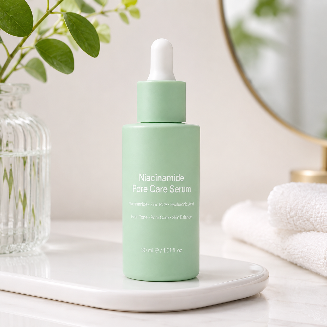 Niacinamide pore care serum used in daily skincare routine