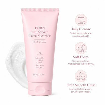 PDRN facial cleanser with gentle cleansing, creamy foam and a comfortable after-feel