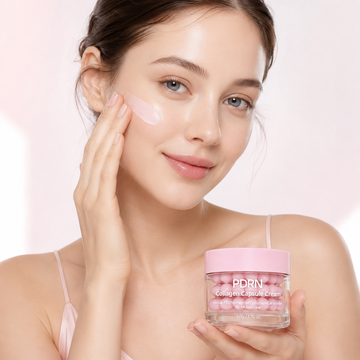 PDRN capsule cream used in daily moisturizing skincare routine