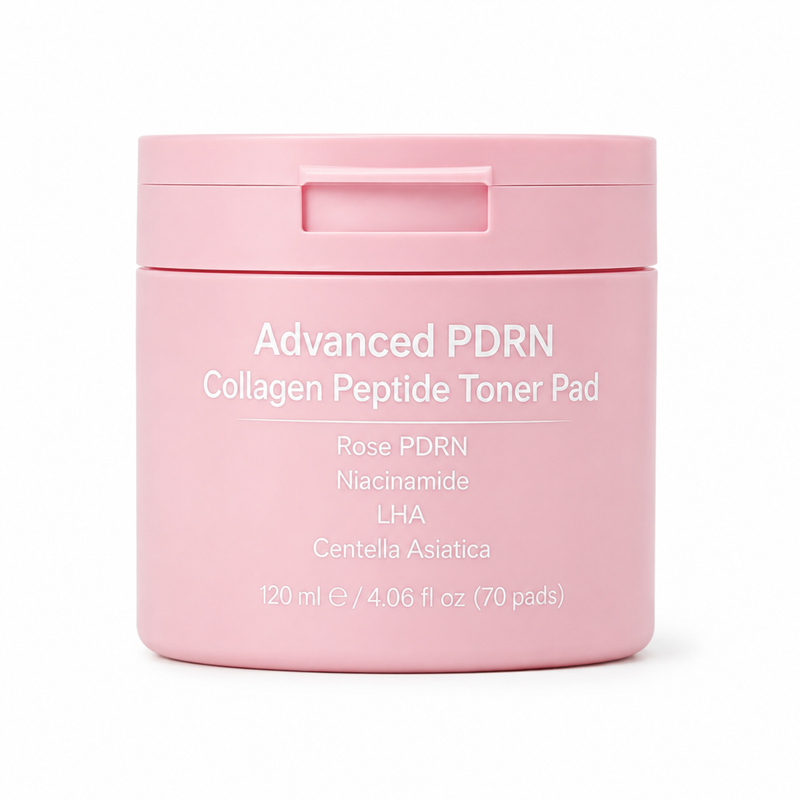 Private Label PDRN Collagen Peptide Toner Pads for Hydration & Pore Care