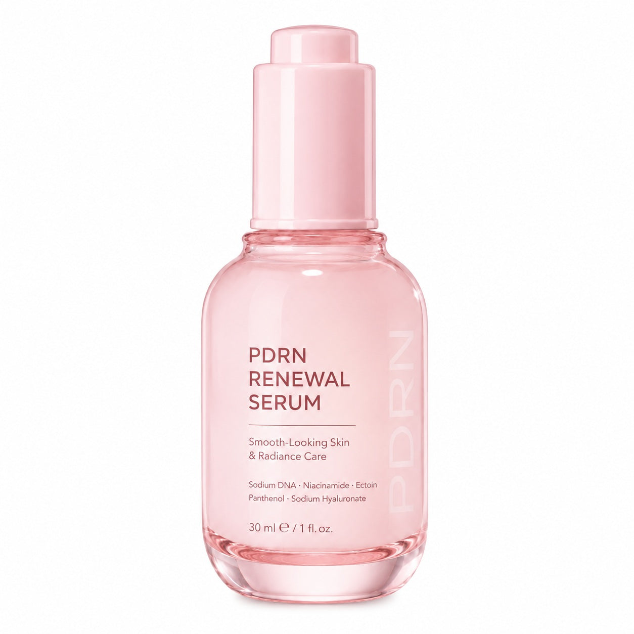 Private label PDRN Renewal Serum in a pink 30 ml bottle