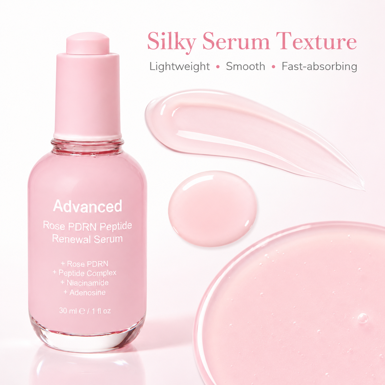 PDRN peptide serum lightweight texture for facial skincare