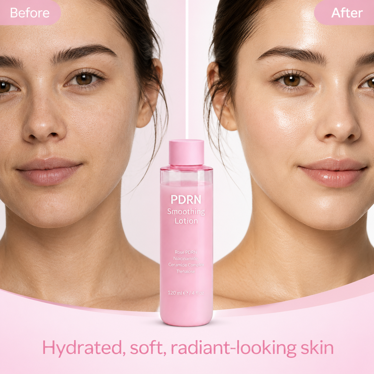 Model using PDRN toner pads for facial skincare routine