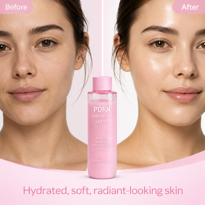 Model using PDRN toner pads for facial skincare routine