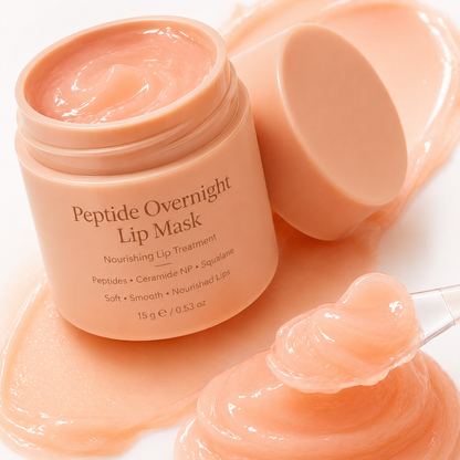 Peptide overnight lip mask rich balm texture for lip care product page