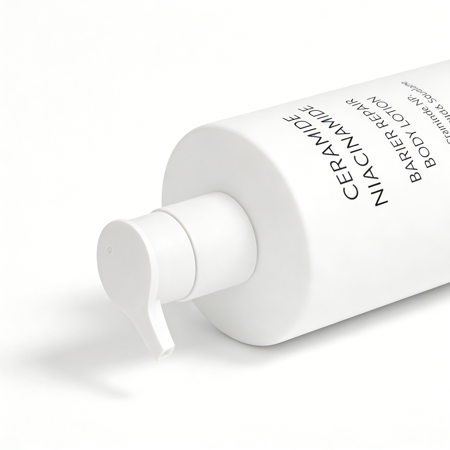 Private label ceramide body lotion bottle and box packaging