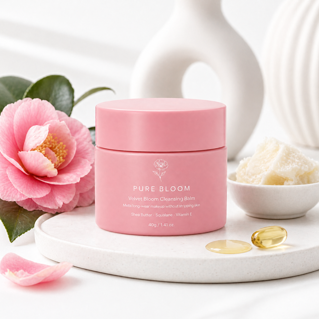 Private label cleansing balm jar and box packaging