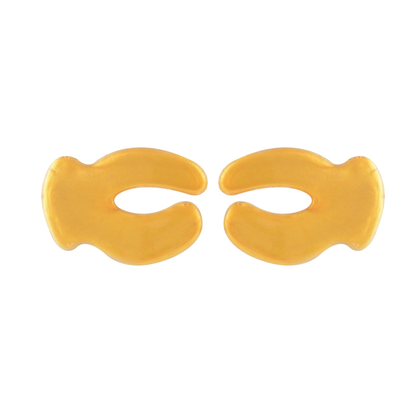 Private label gold collagen eye mask patches on white background for OEM skincare brands