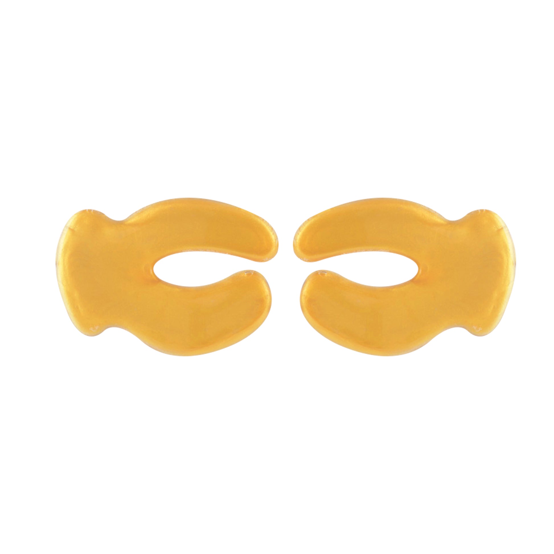 Private label gold collagen eye mask patches on white background for OEM skincare brands