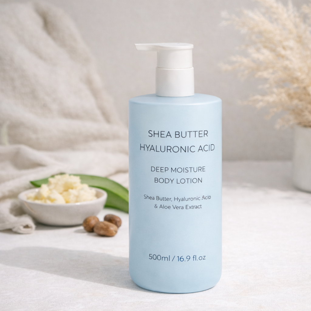 Private label hyaluronic acid body lotion bottle 