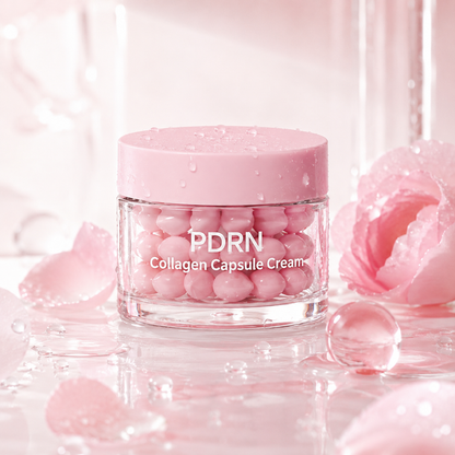 Private label PDRN capsule cream jar and box packaging