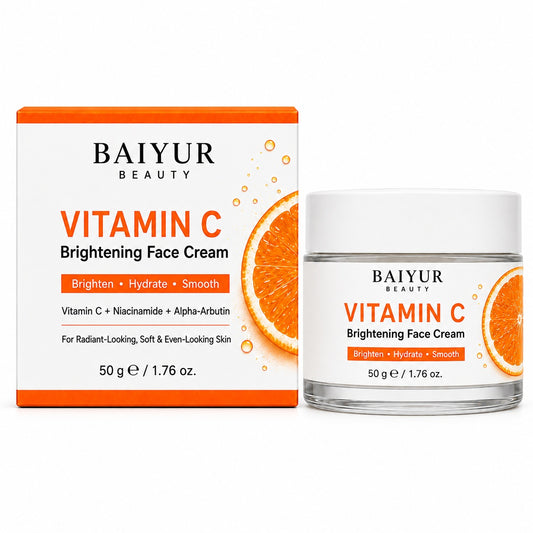 Private label Vitamin C Brightening Face Cream with jar and paper box packaging by Baiyur Beauty