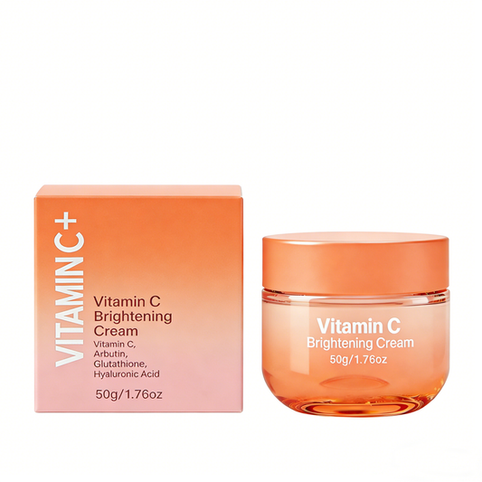 Private label Vitamin C face cream jar and box packaging