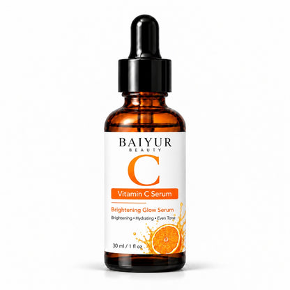 Baiyur Beauty Vitamin C Serum bottle on white background