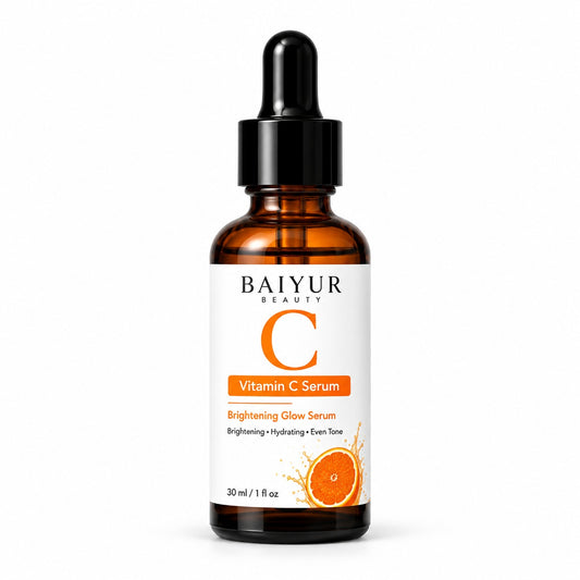 Baiyur Beauty Vitamin C Serum bottle on white background
