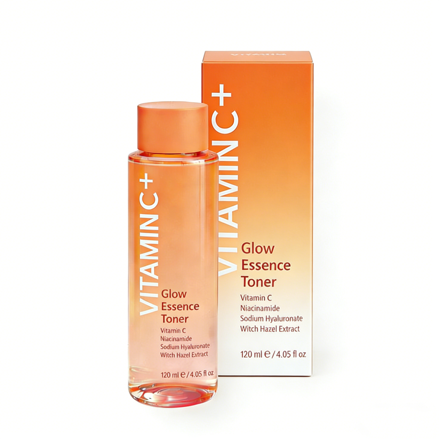 Private label Vitamin C toner bottle and box packaging