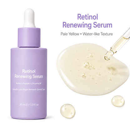 Retinol serum pale yellow water-like texture