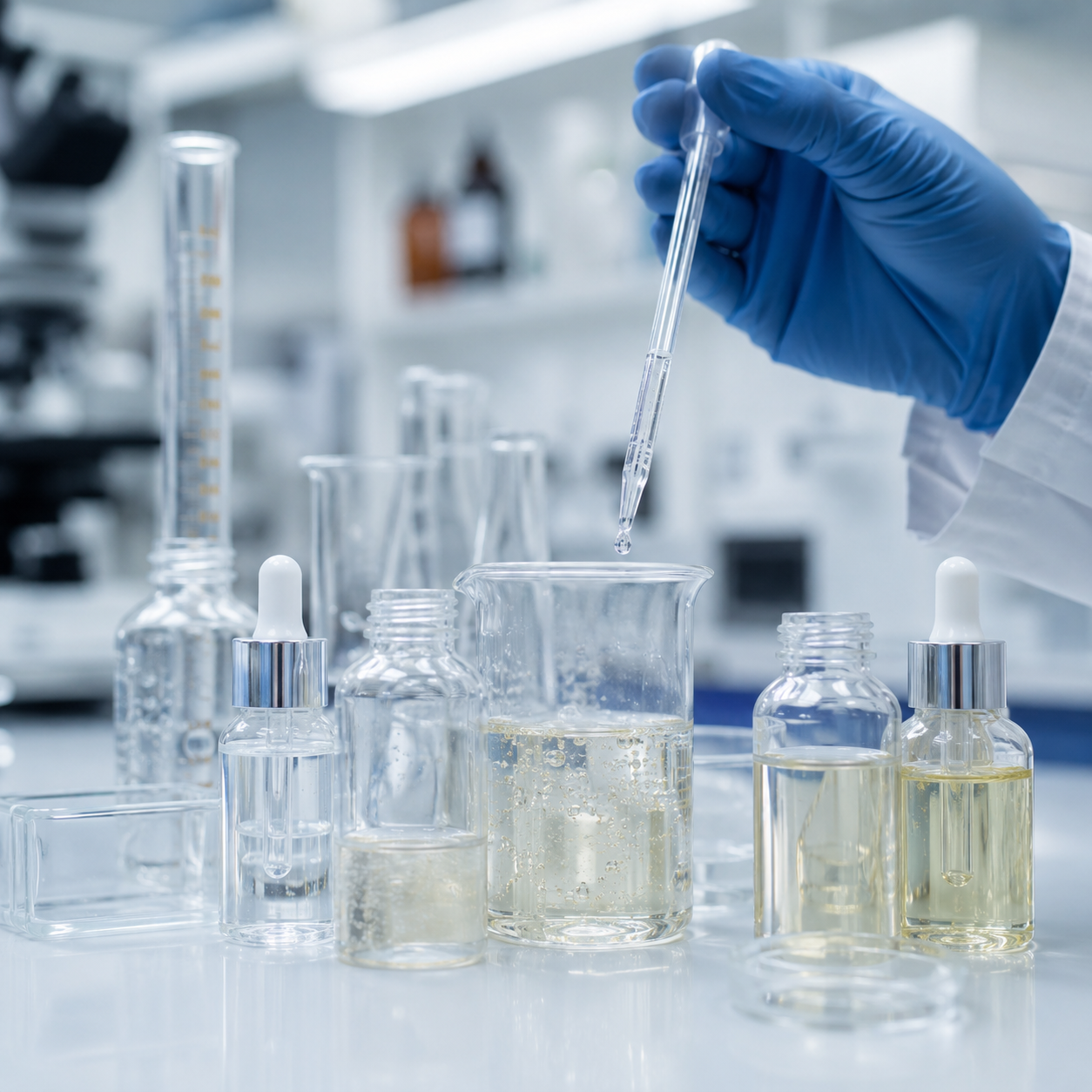 Skincare sample development and lab testing for private label cosmetic formulas