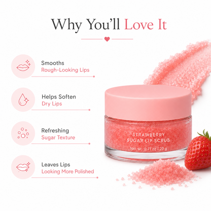 Lip scrub for dry surface flakes rough lip texture and soft-looking lips