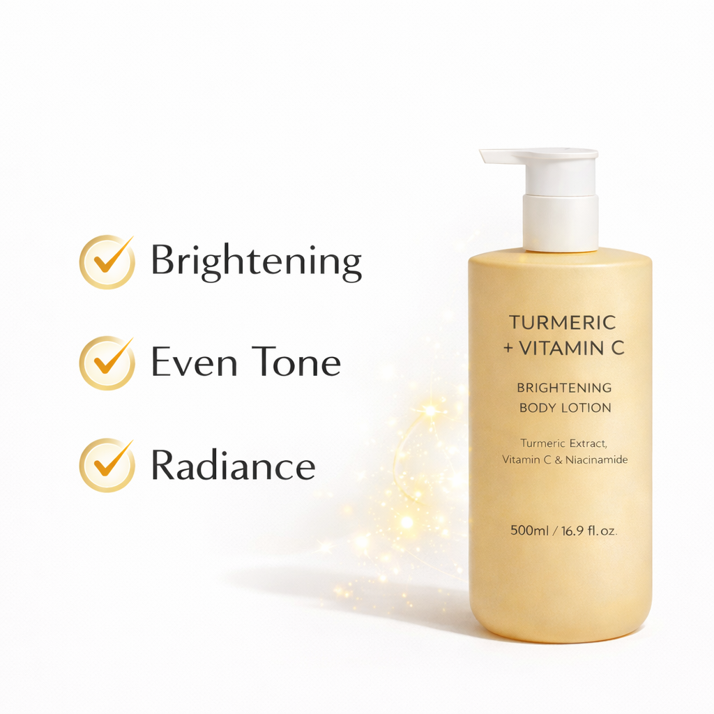 Turmeric Vitamin C body lotion benefits for radiance even tone and smooth skin