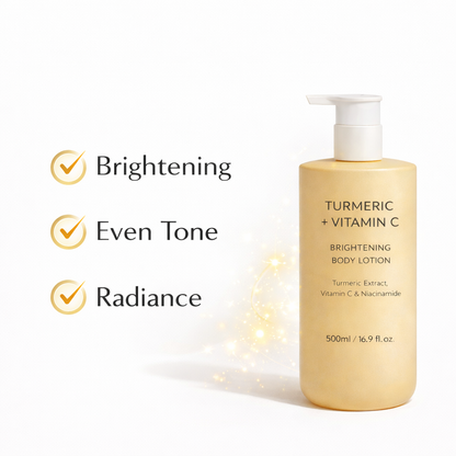 Turmeric Vitamin C body lotion benefits for radiance even tone and smooth skin