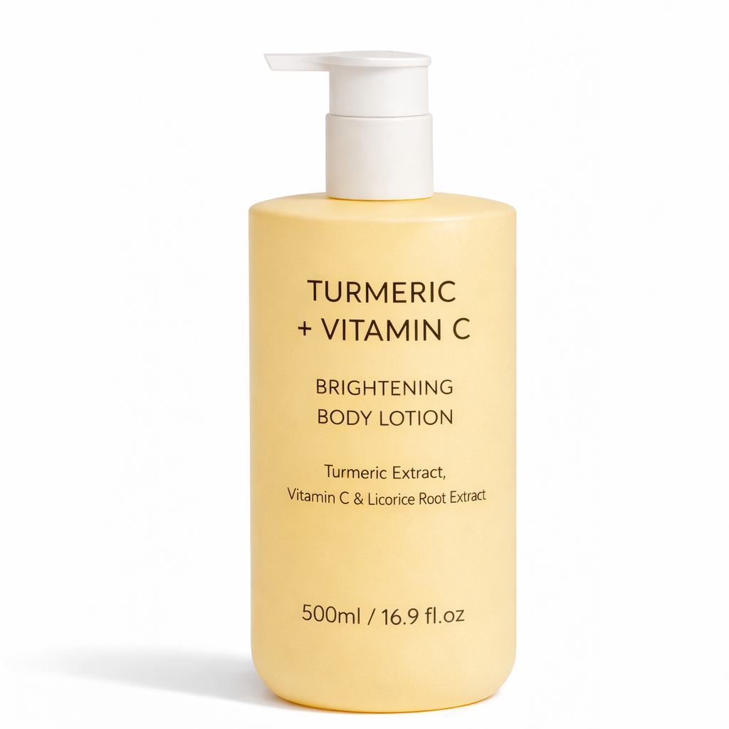 Turmeric Vitamin C brightening body lotion for private label skincare brands