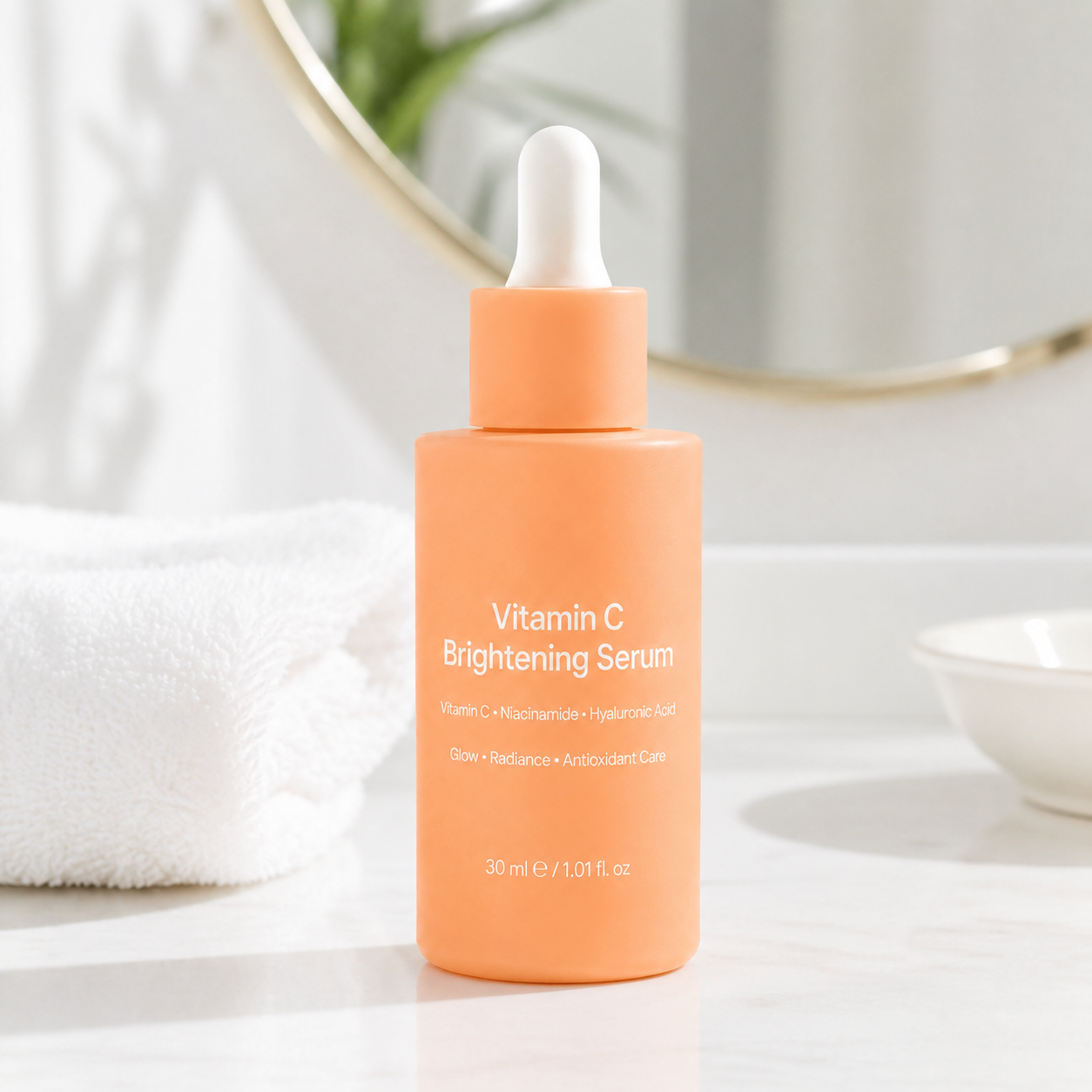 Vitamin C brightening serum in a skincare routine