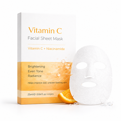 Vitamin C brightening sheet mask for private label skincare brands