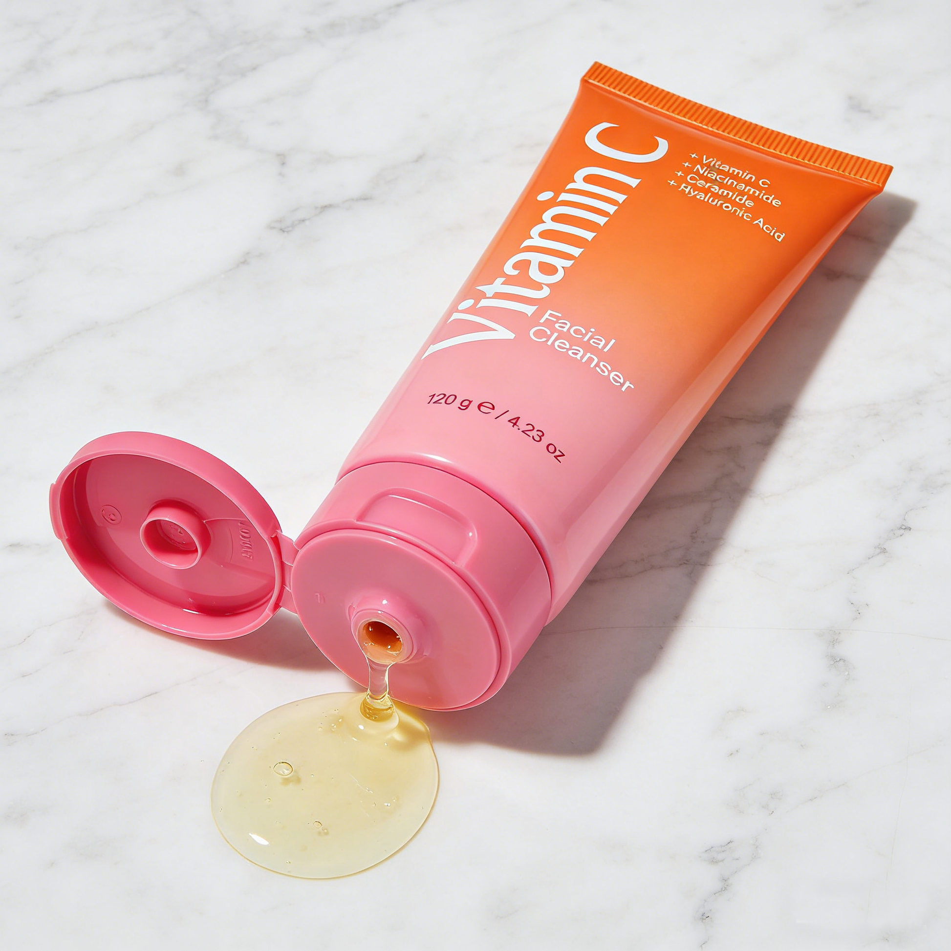 Vitamin C facial cleanser gel texture for daily skincare routine