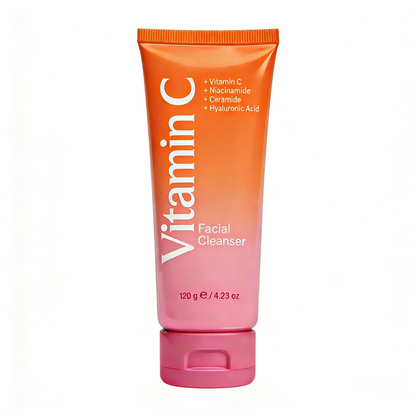 Vitamin C cleanser private label facial wash product on white background