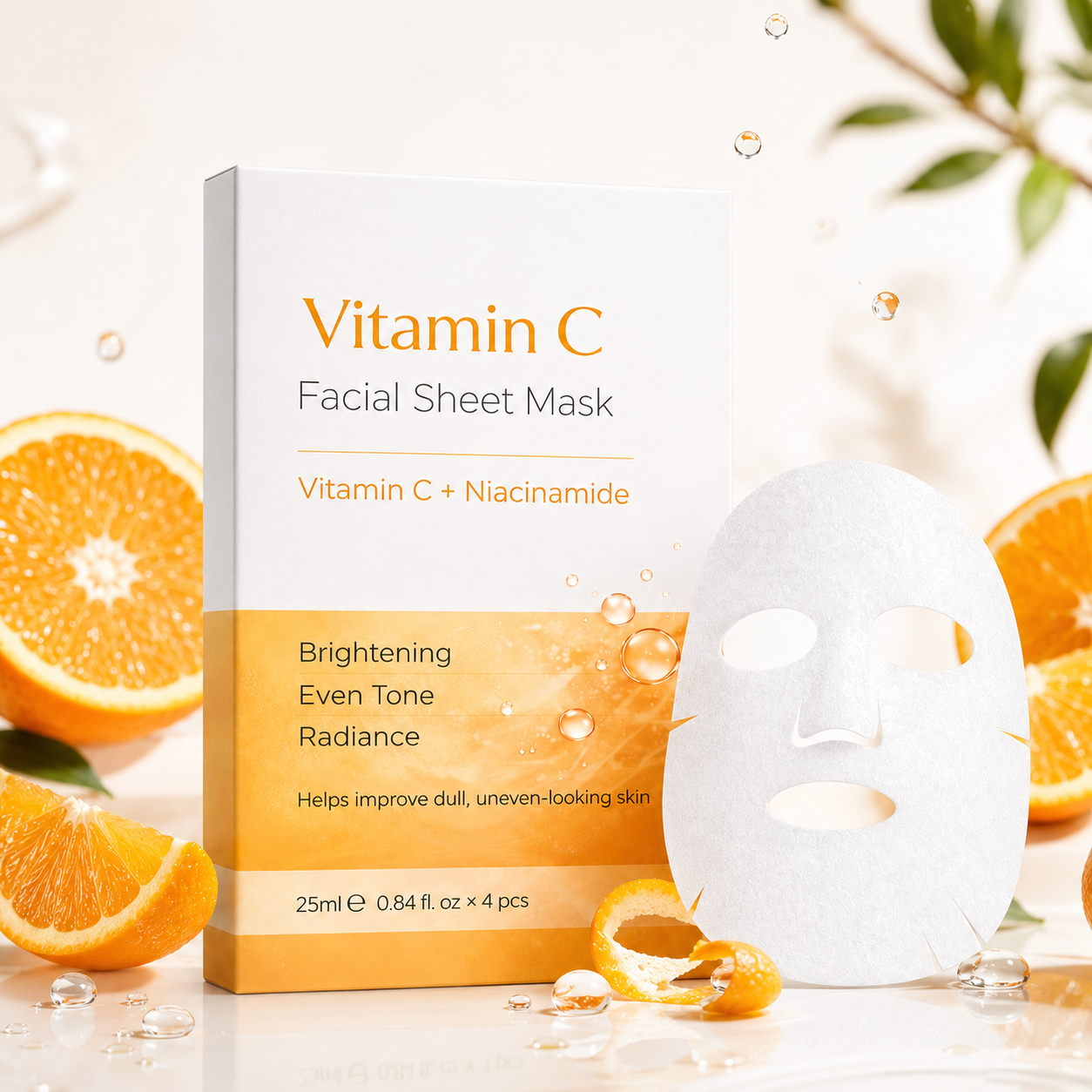 Vitamin C brightening sheet mask paper box packaging