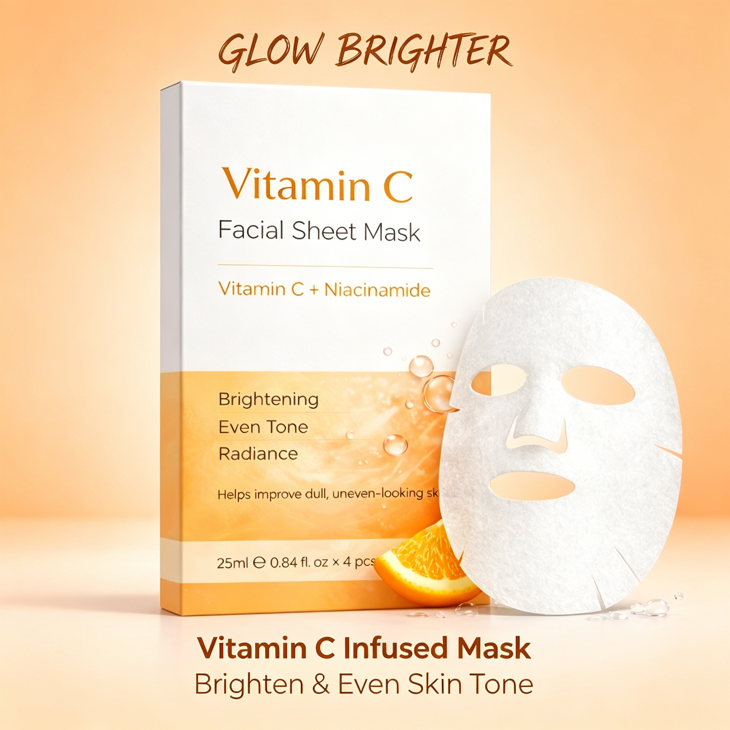Vitamin C brightening sheet mask paper box packaging