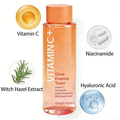 Vitamin C toner key ingredients for brightening and hydrating skincare