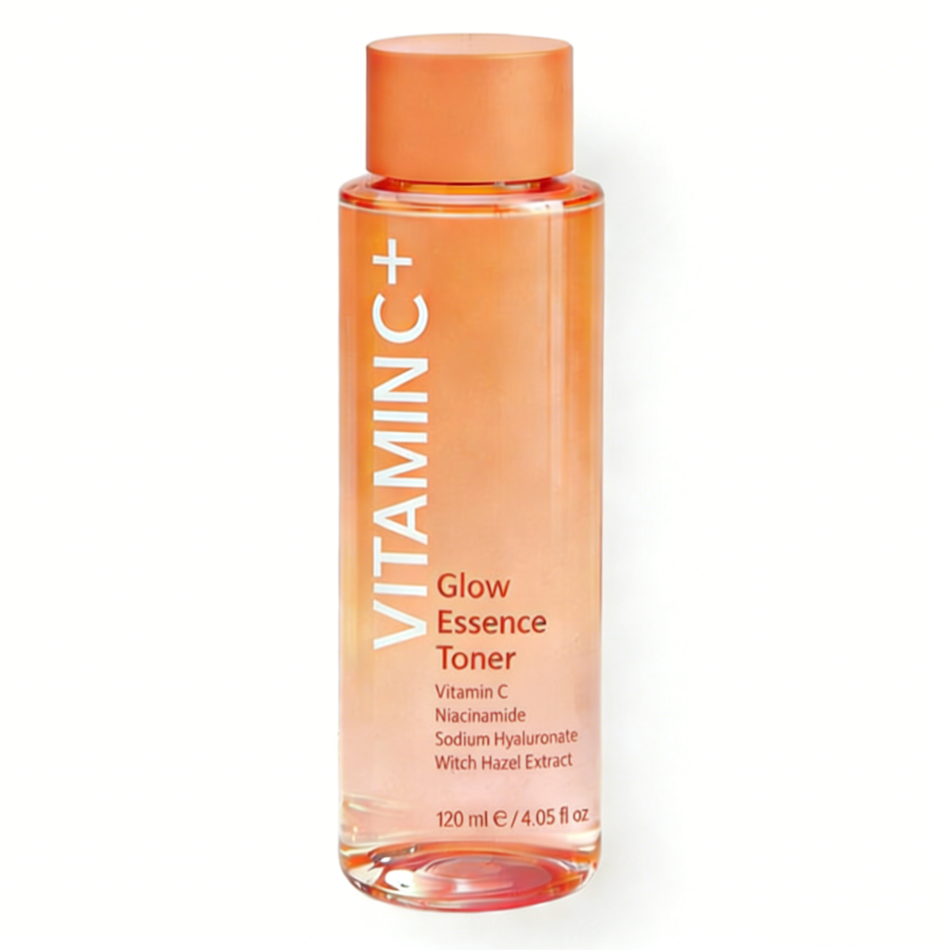 Vitamin C toner private label skincare product on white background